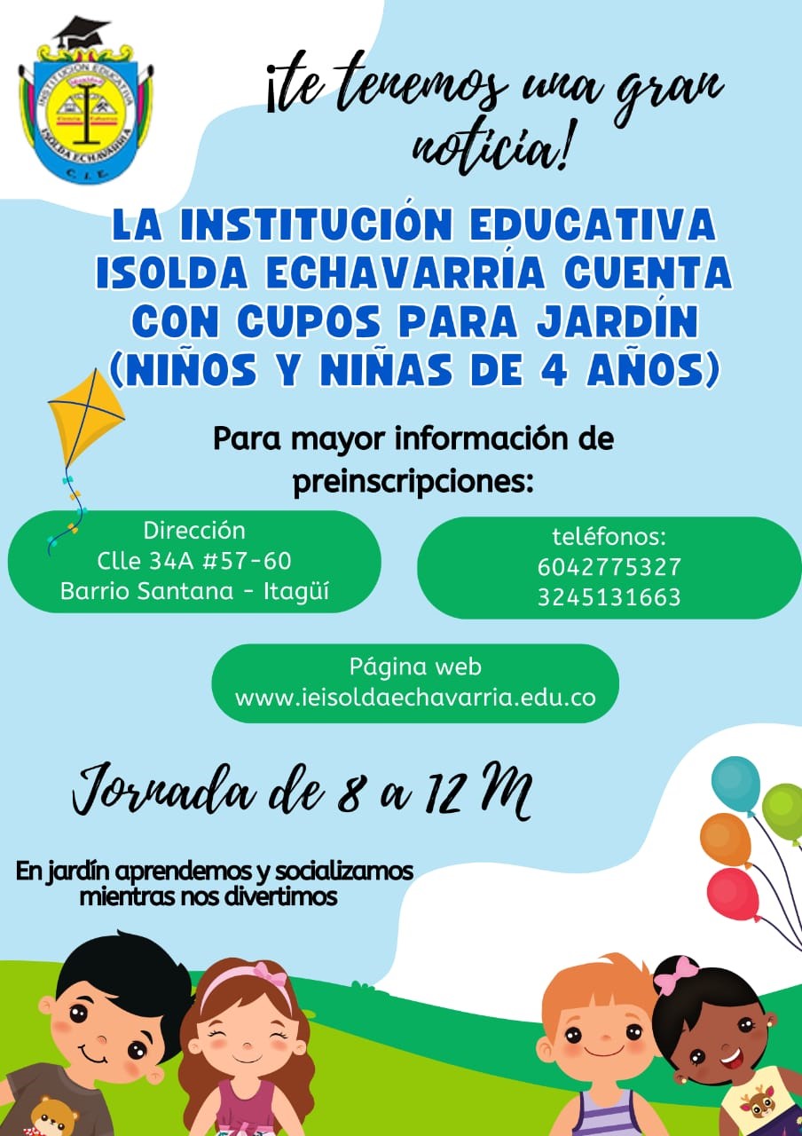 CUPOS DISPONIBLES PARA JARDIN